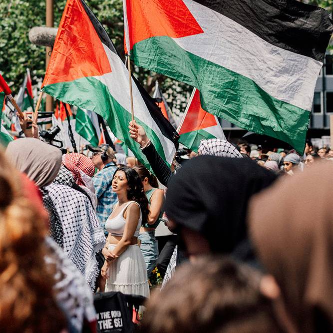 Manifestación banderas de Palestina